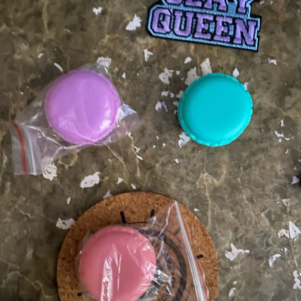 Party Macaron Favor Set - Pink, Lavender, Teal